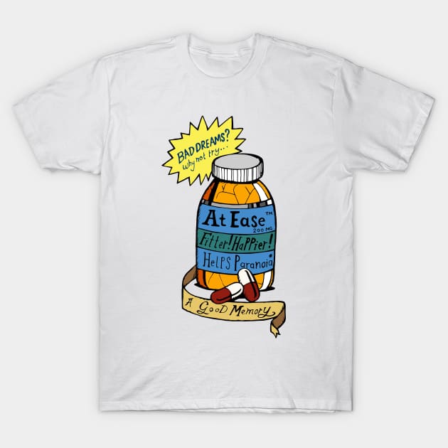 Radiohead - Fitter Happier - Pill Bottle T-Shirt by bangart